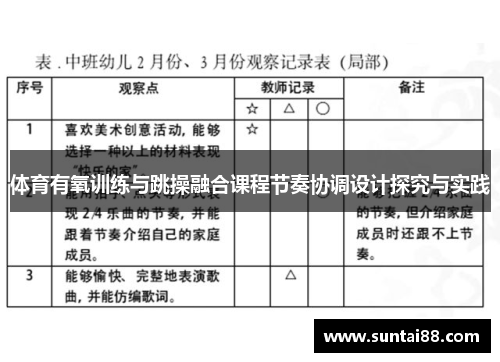 体育有氧训练与跳操融合课程节奏协调设计探究与实践